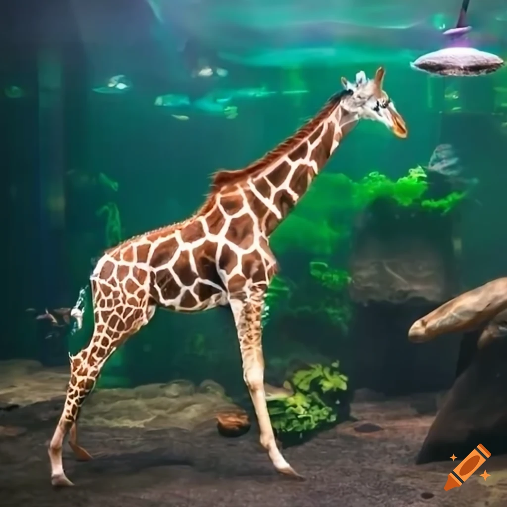 giraffe-in-an-aquarium