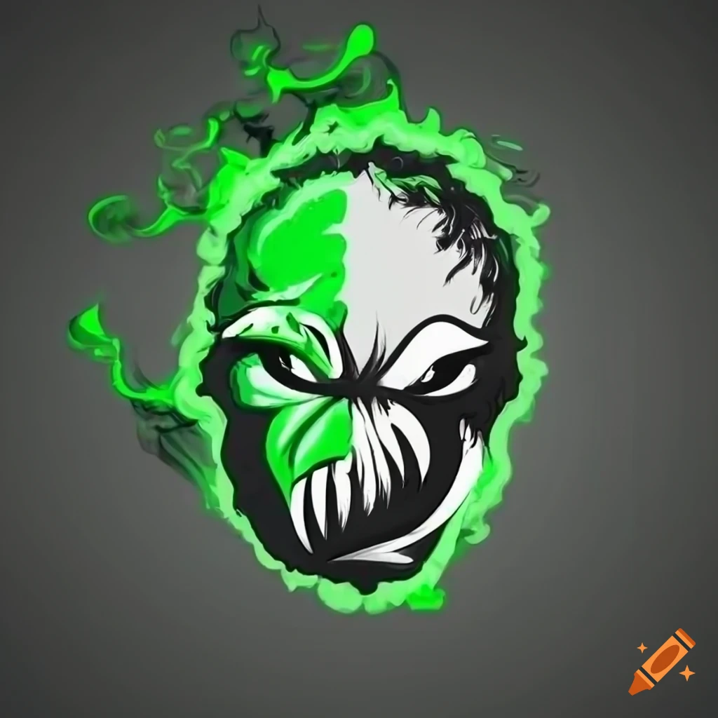 Bold hip hop logo design with green smoke creature