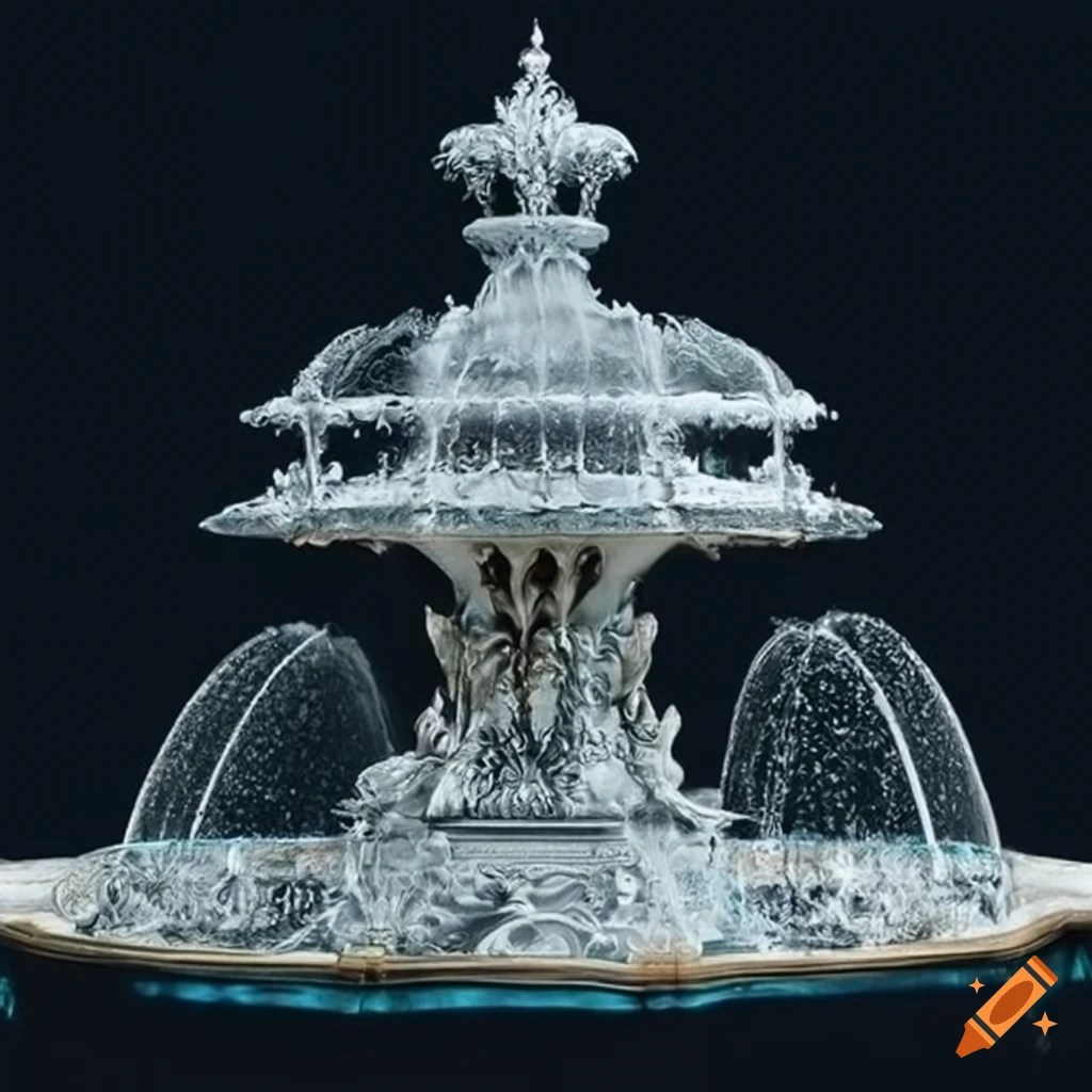 ornamental silver gazebo with a fountain