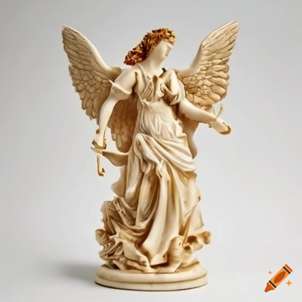 Intricate ivory sculpture of archangel michael