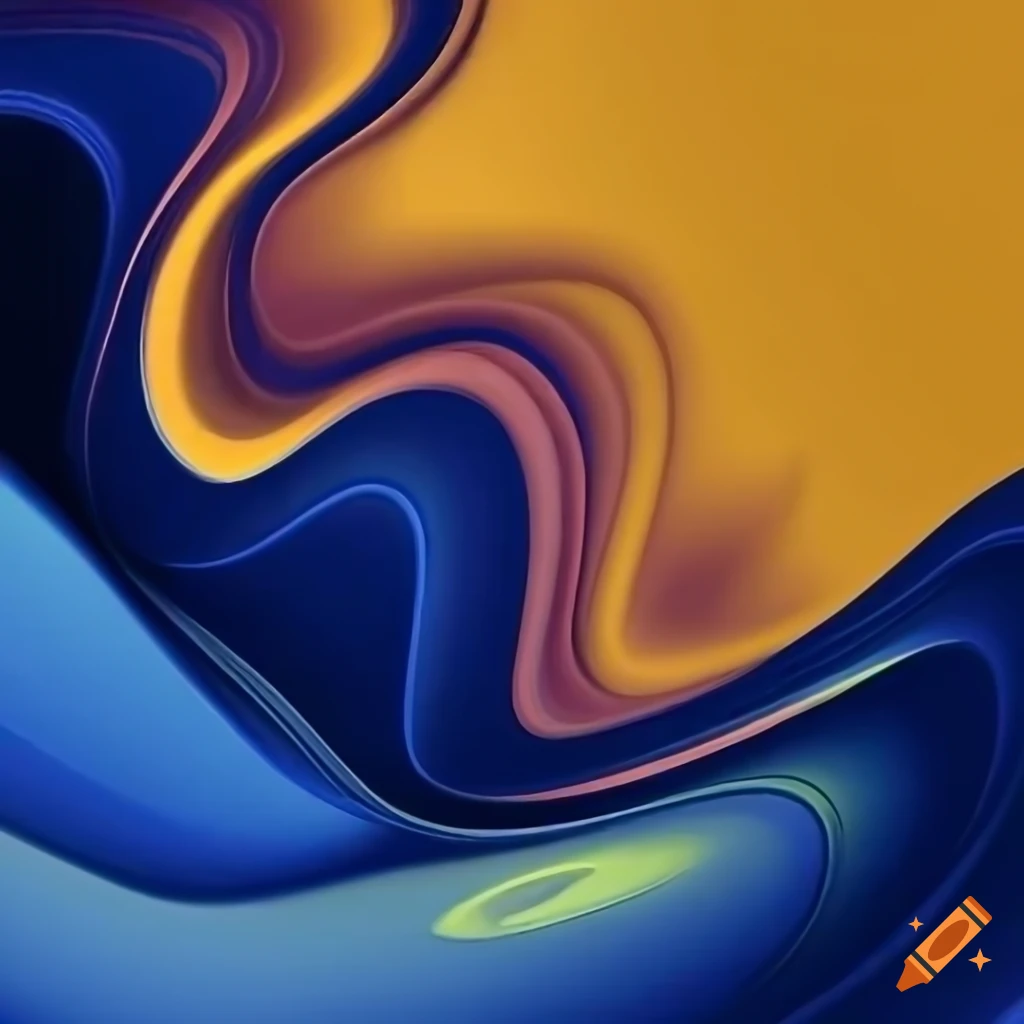 Abstract art with yellow and indigo colors on Craiyon