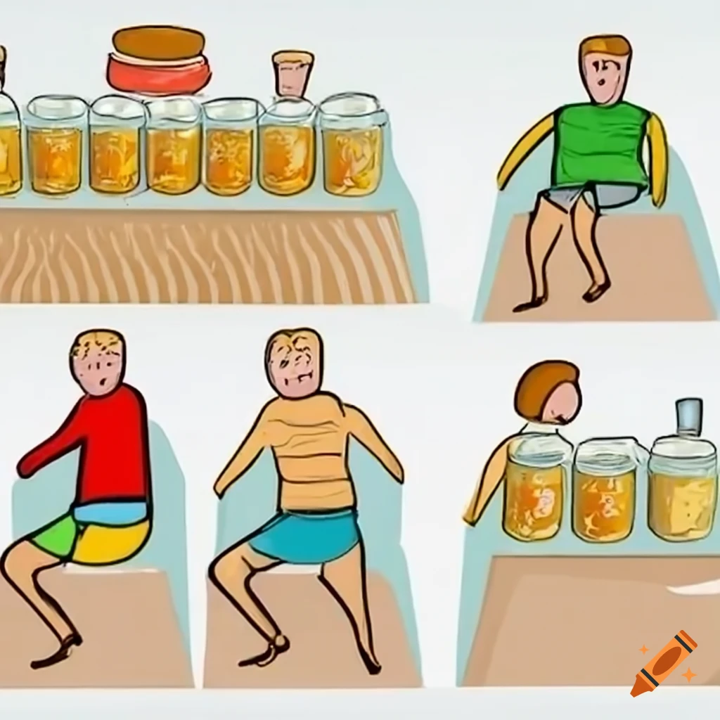 Creative representation of a man made out of mayonnaise jar on Craiyon