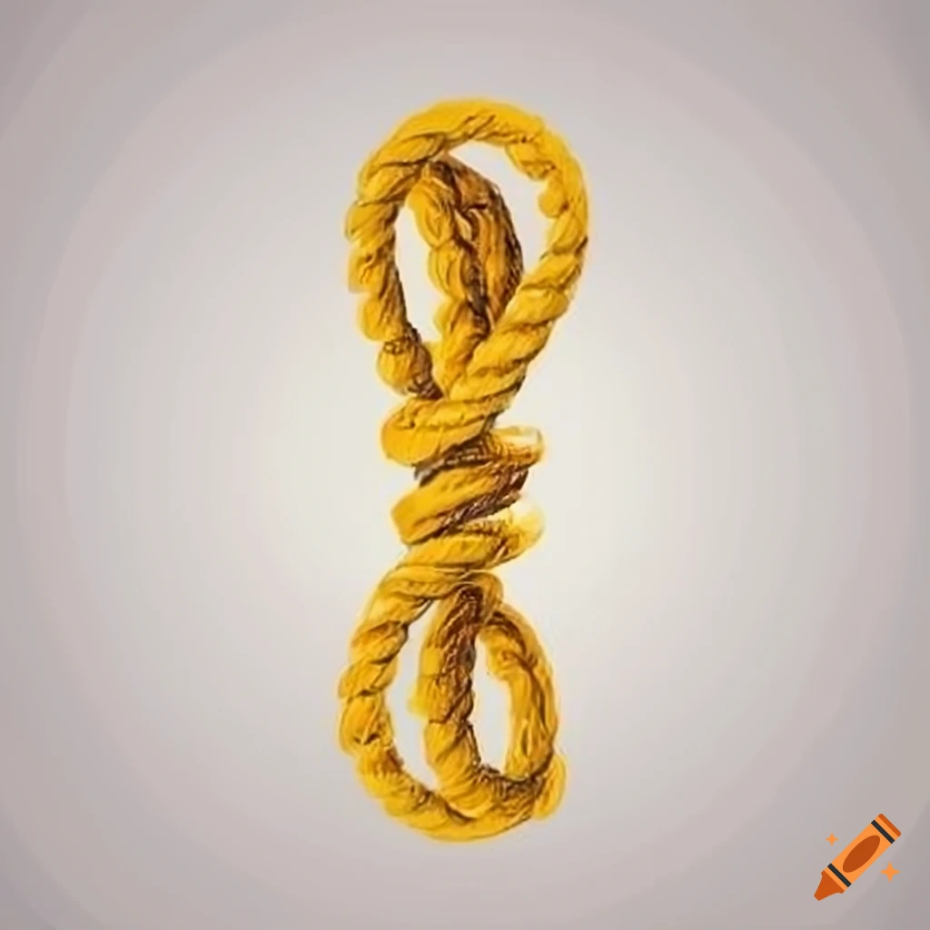 Yellow rope on white background
