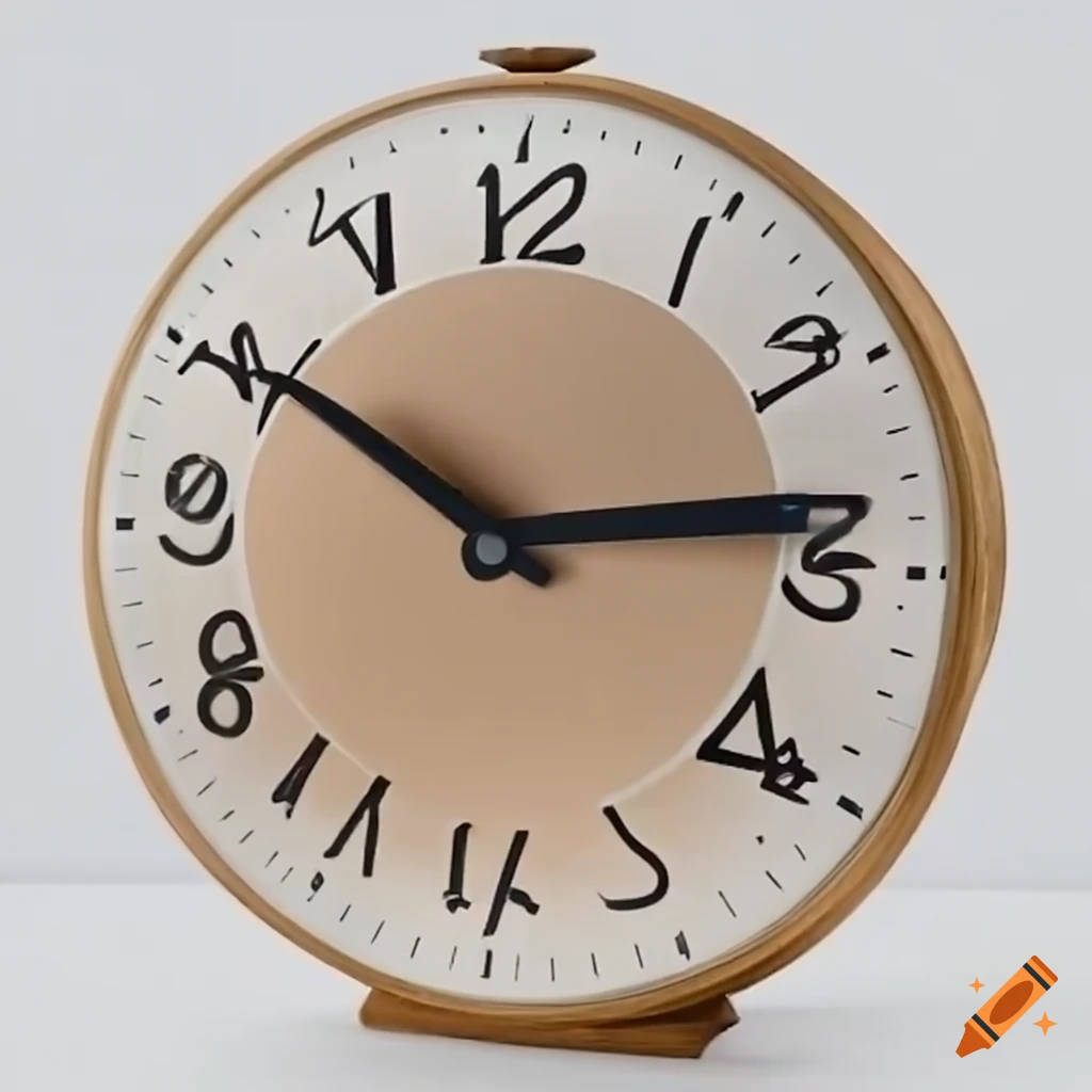 Clock with hour hand pointing to the right on Craiyon