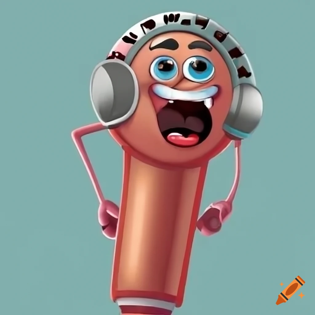 cartoon microphone singing