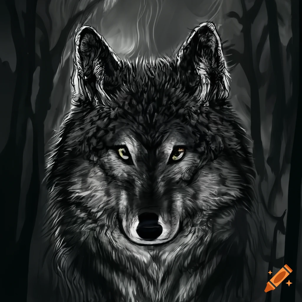 dark forest wolf wallpaper