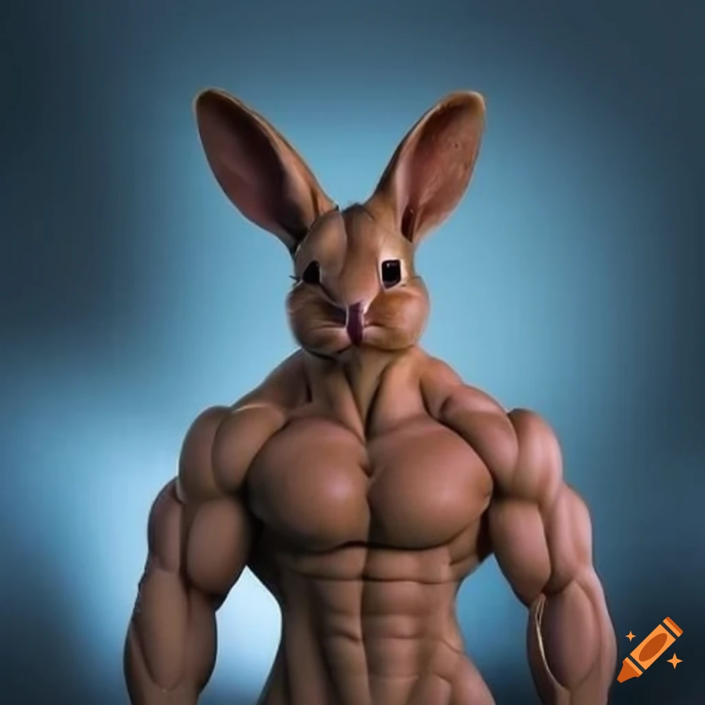 Muscular bunny on Craiyon