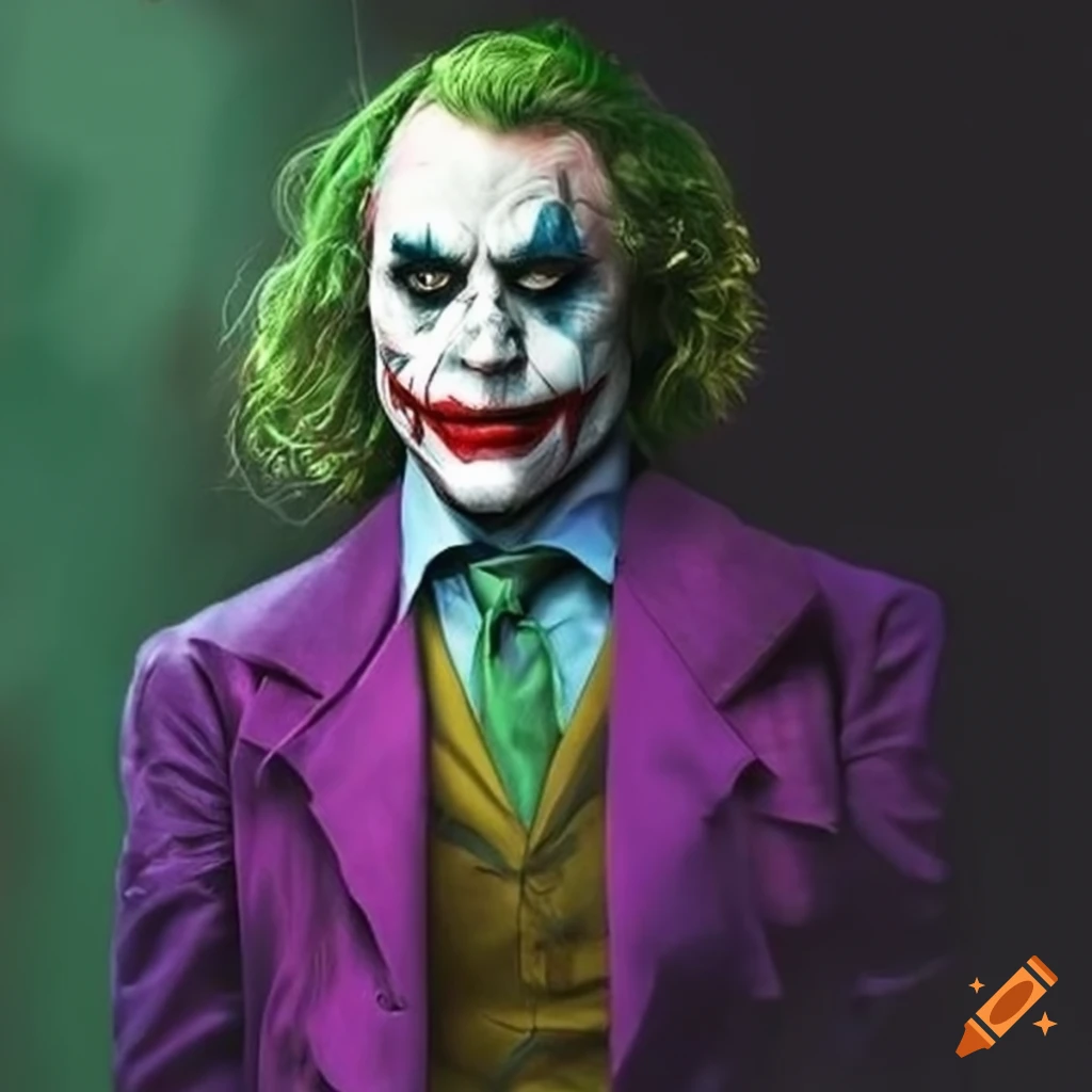 Joker character played by heath ledger