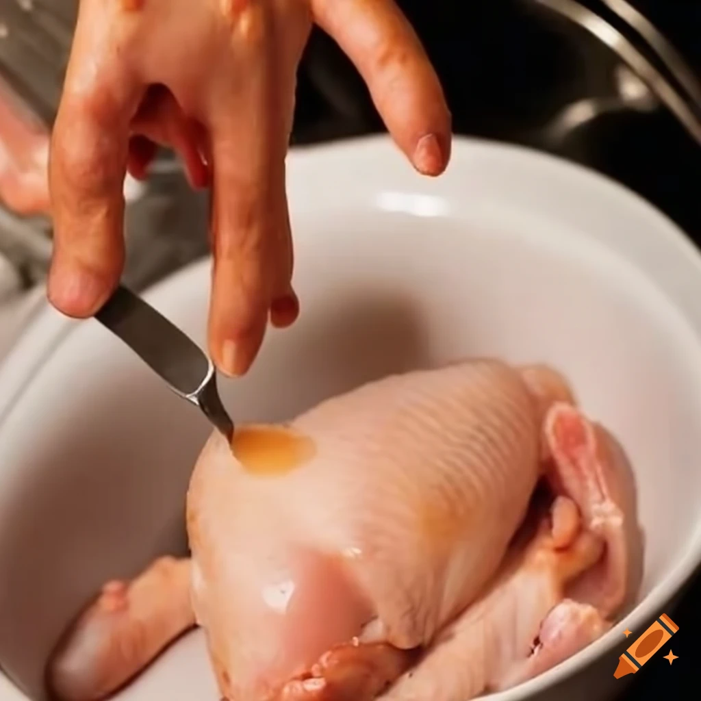 preparing raw chicken for marination