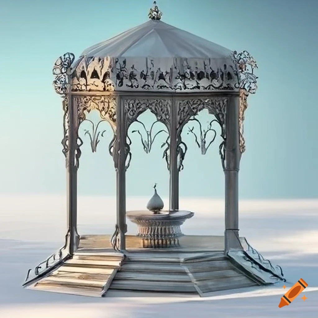 ornamental silver islamic gazebo