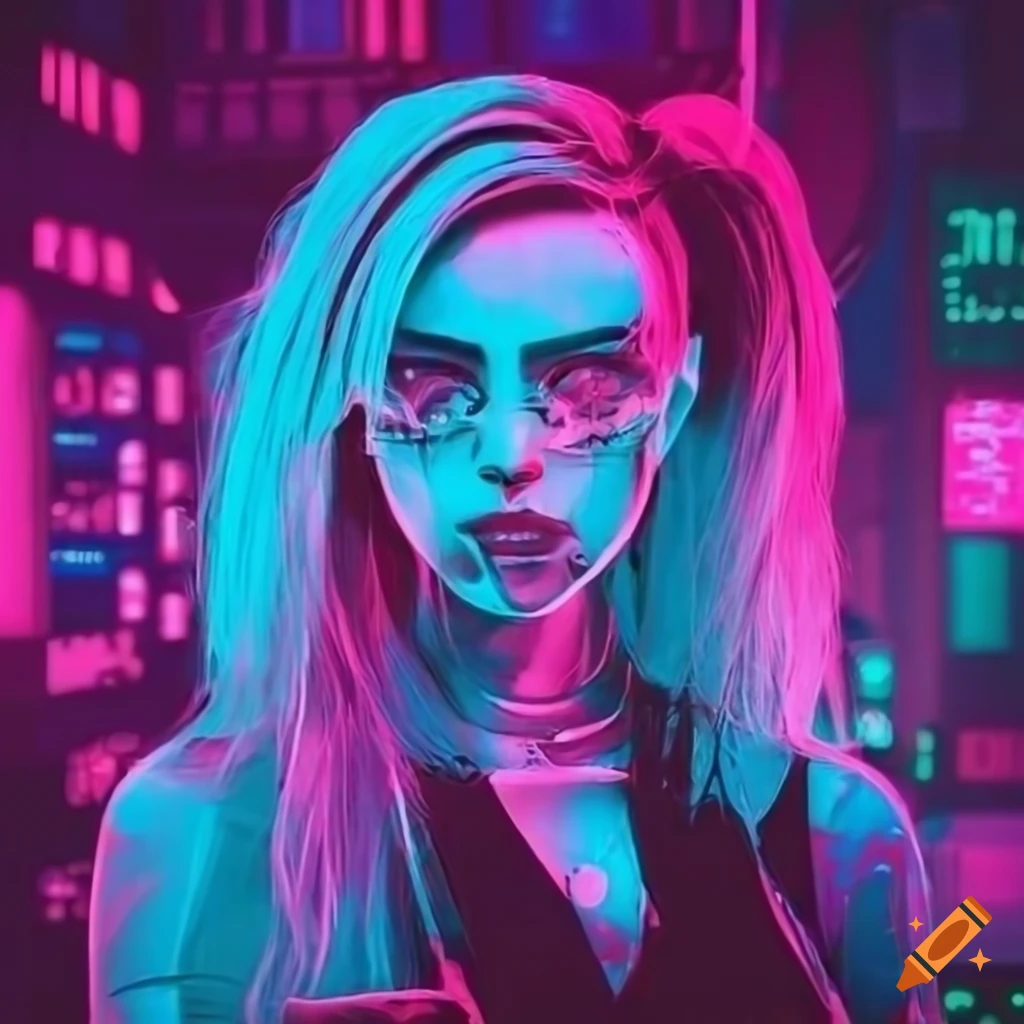Download Stylish Cyberpunk Girl Wallpaper