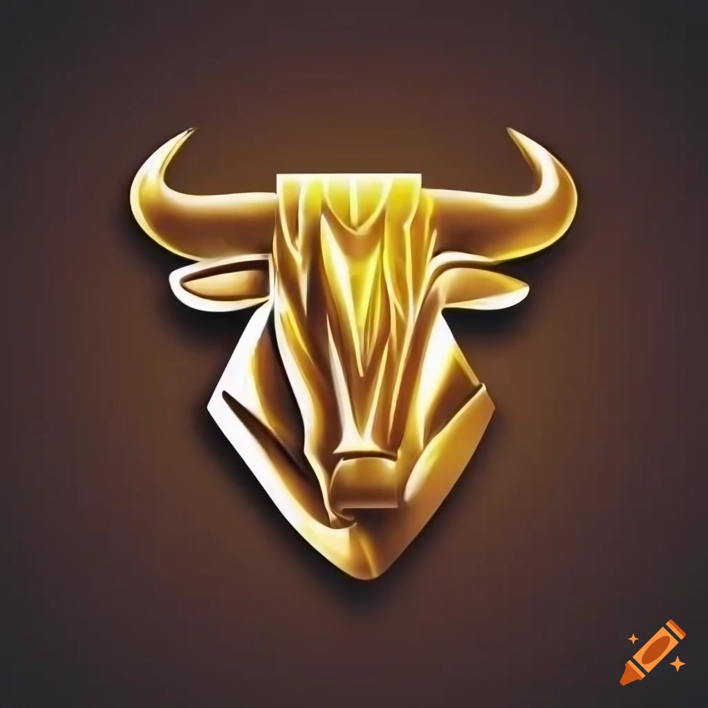 Image of Rising Golden Business Bull In Color Background-ZJ098026-Picxy