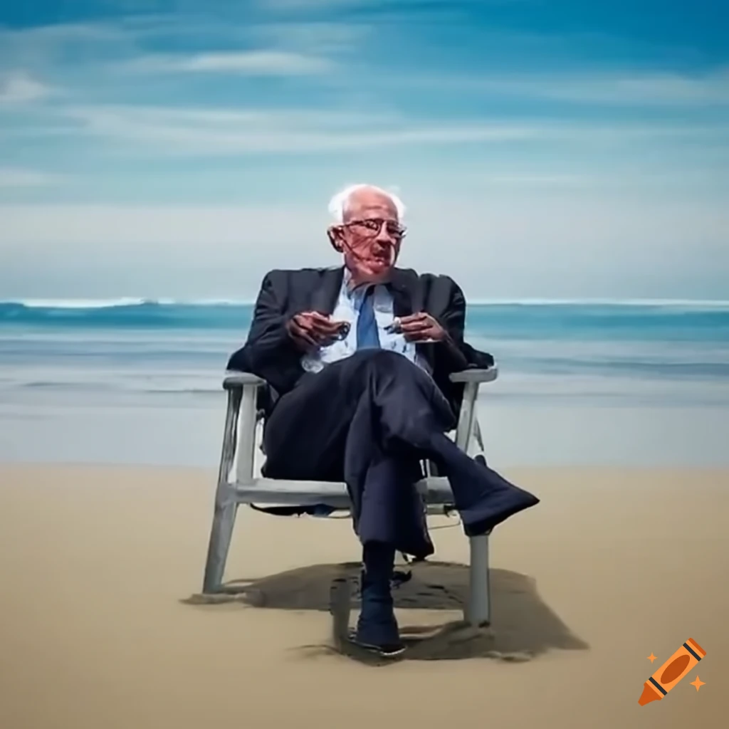 Bernie sanders relaxing on the beach in costa rica on Craiyon