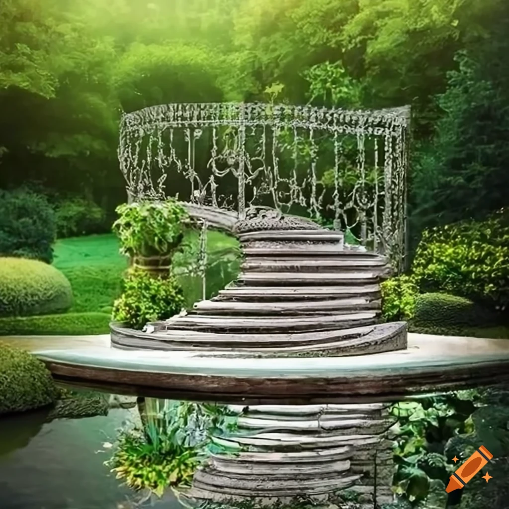 silver staircase leading to an Islamic balcony