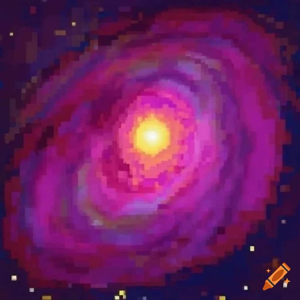 pixelated depiction of the cosmos