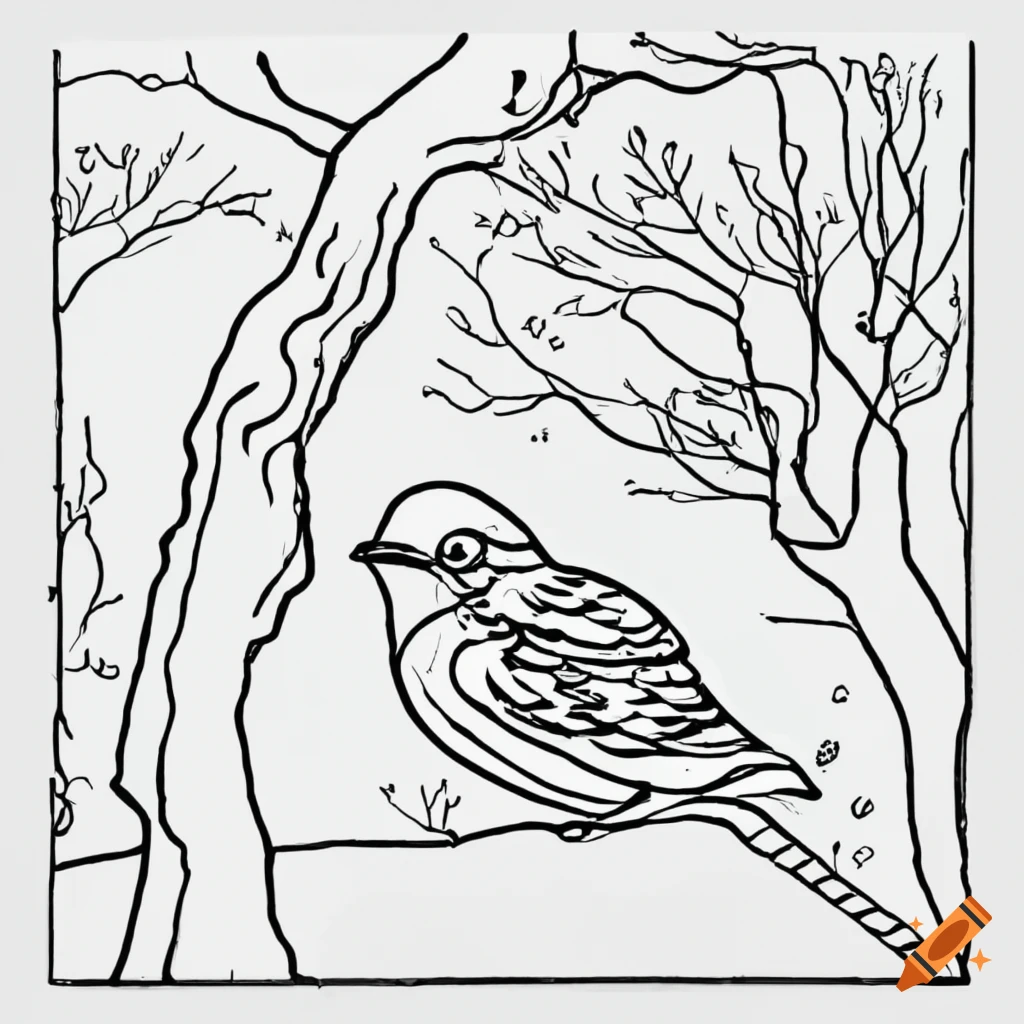Bird on tree Royalty Free Stock SVG Vector and Clip Art