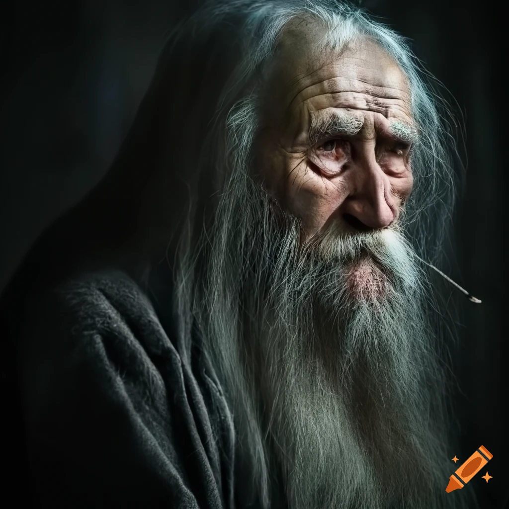 portrait of an old man in a traditional Ukrainian coat