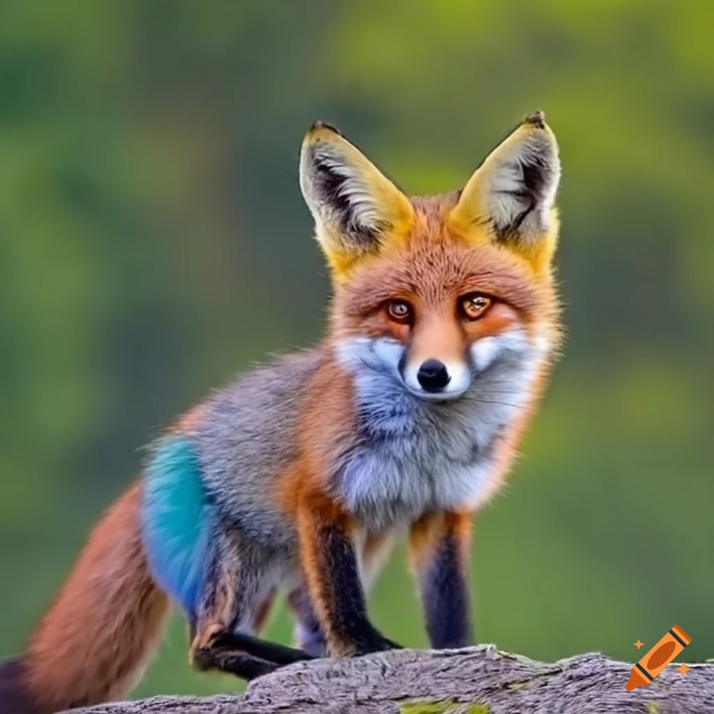 Colorful fox on Craiyon