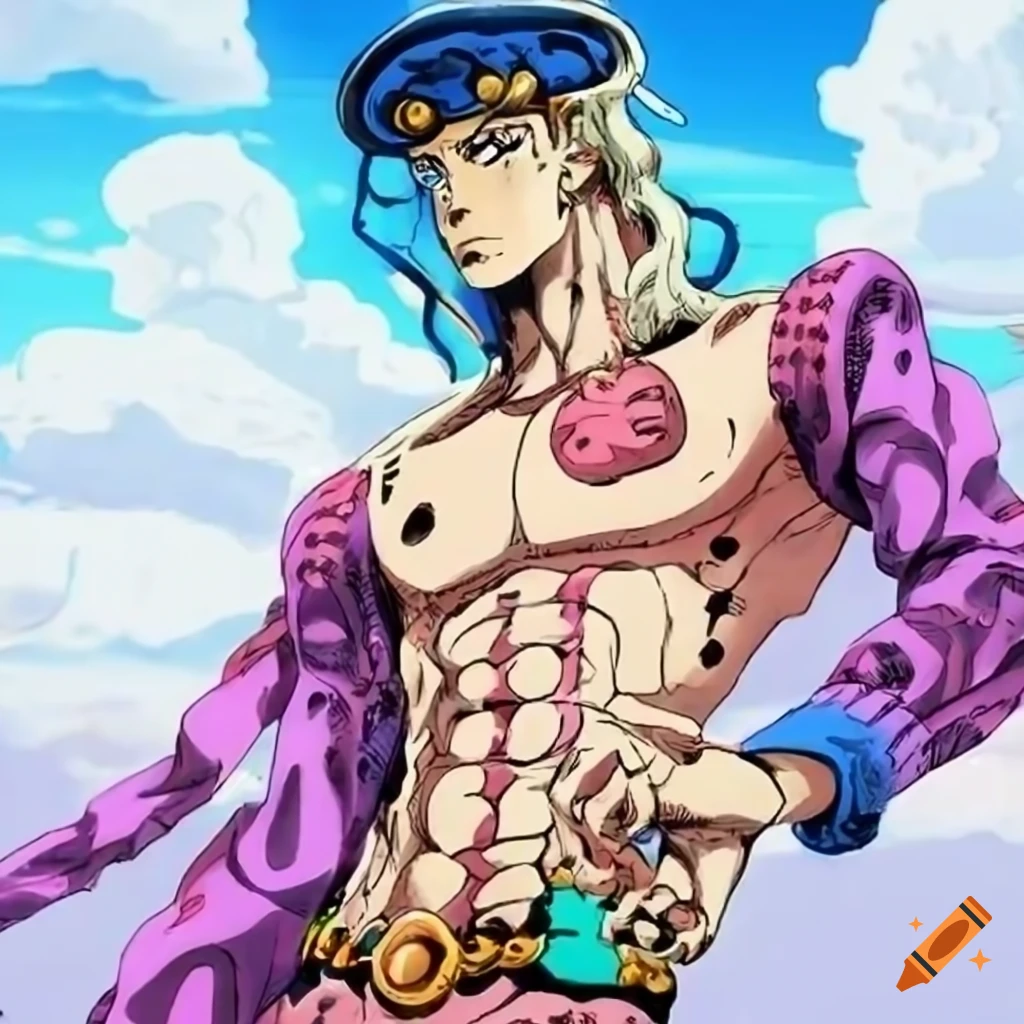 Star platinum using icy powers in jojo's bizarre adventure on Craiyon