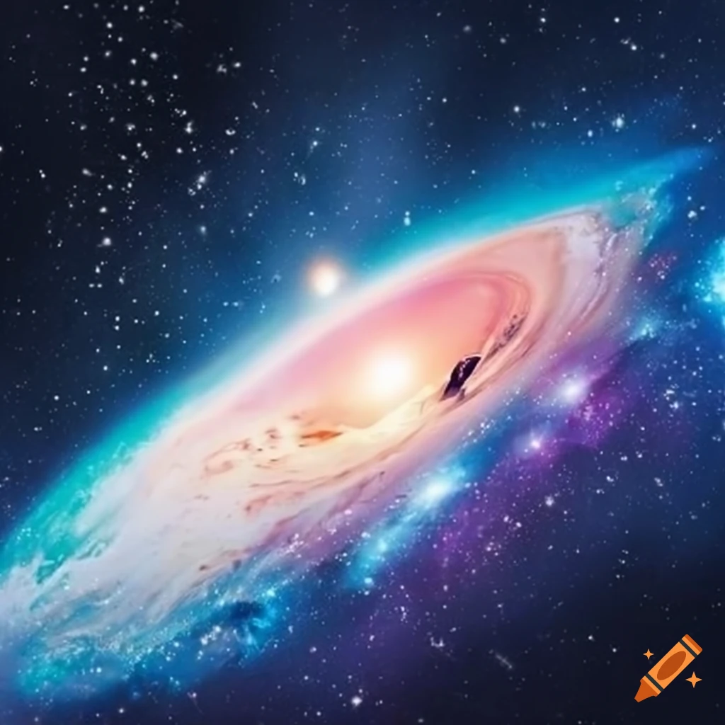 luxury space resort under a galaxy sky