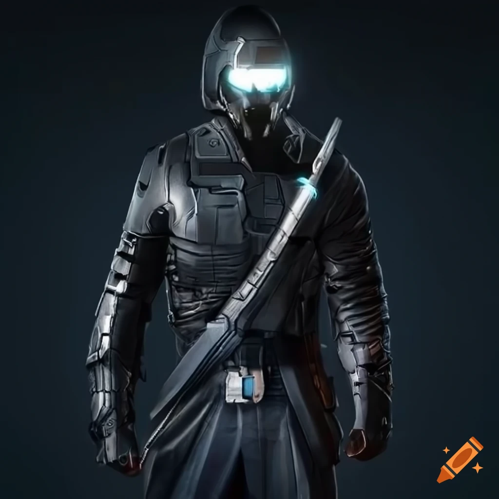 stylish male in futuristic Rogue Telemetry outfit