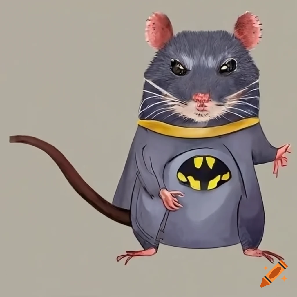 rat dressed as Batman
