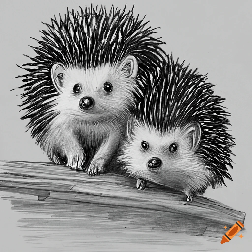 two hedgehogs in a doghouse