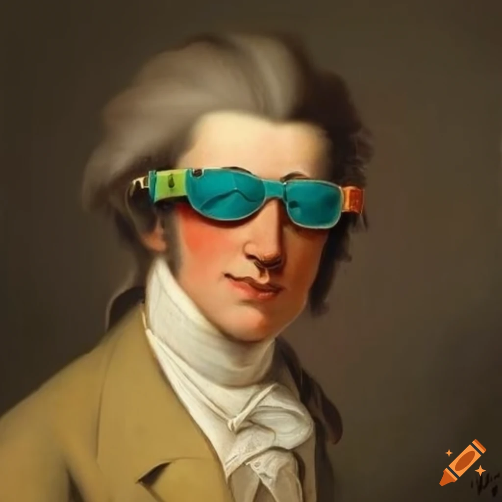 portrait of Thomas Paine with stylish sunglasses