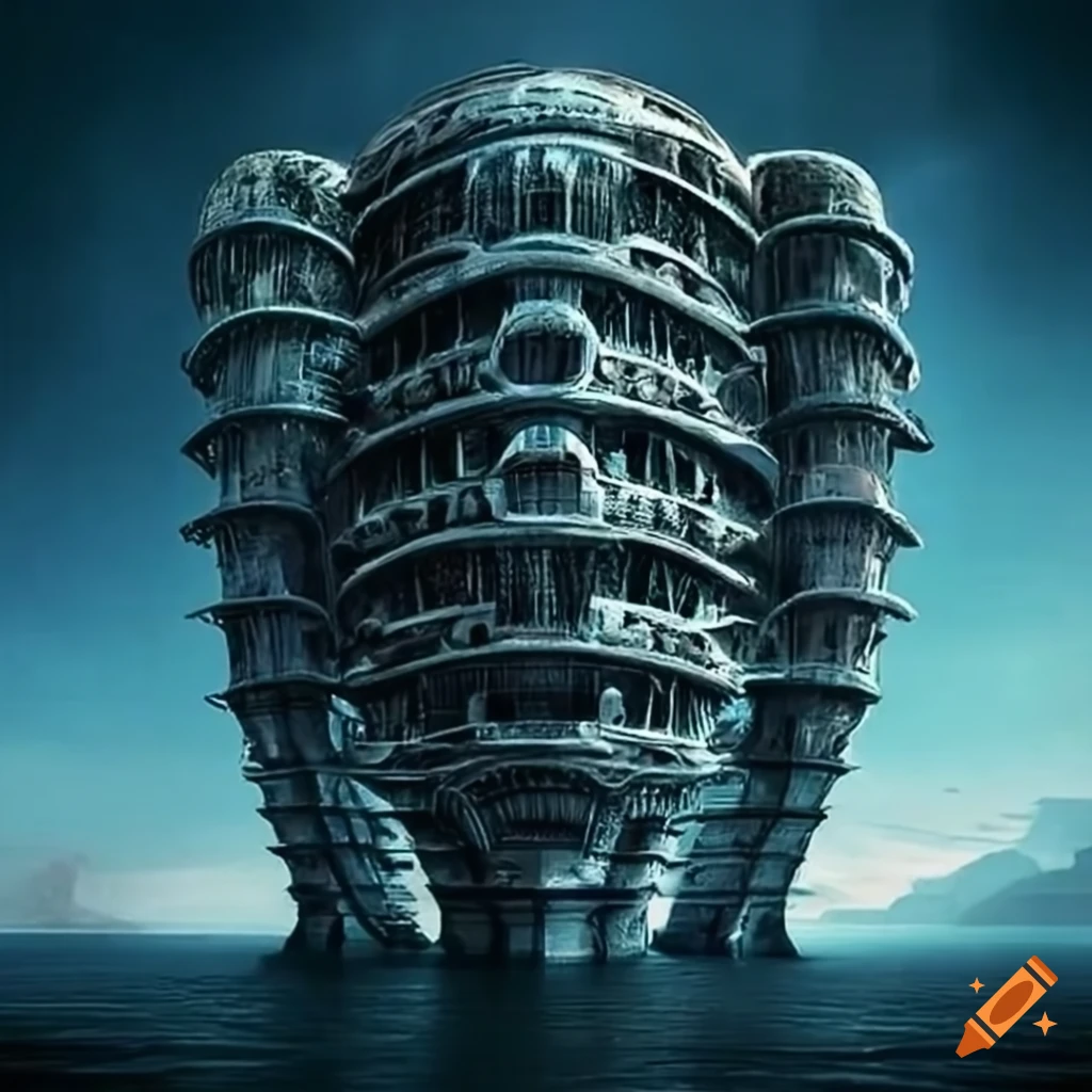 Giger Building Futuristic building designed by H.R. Giger on Craiyon