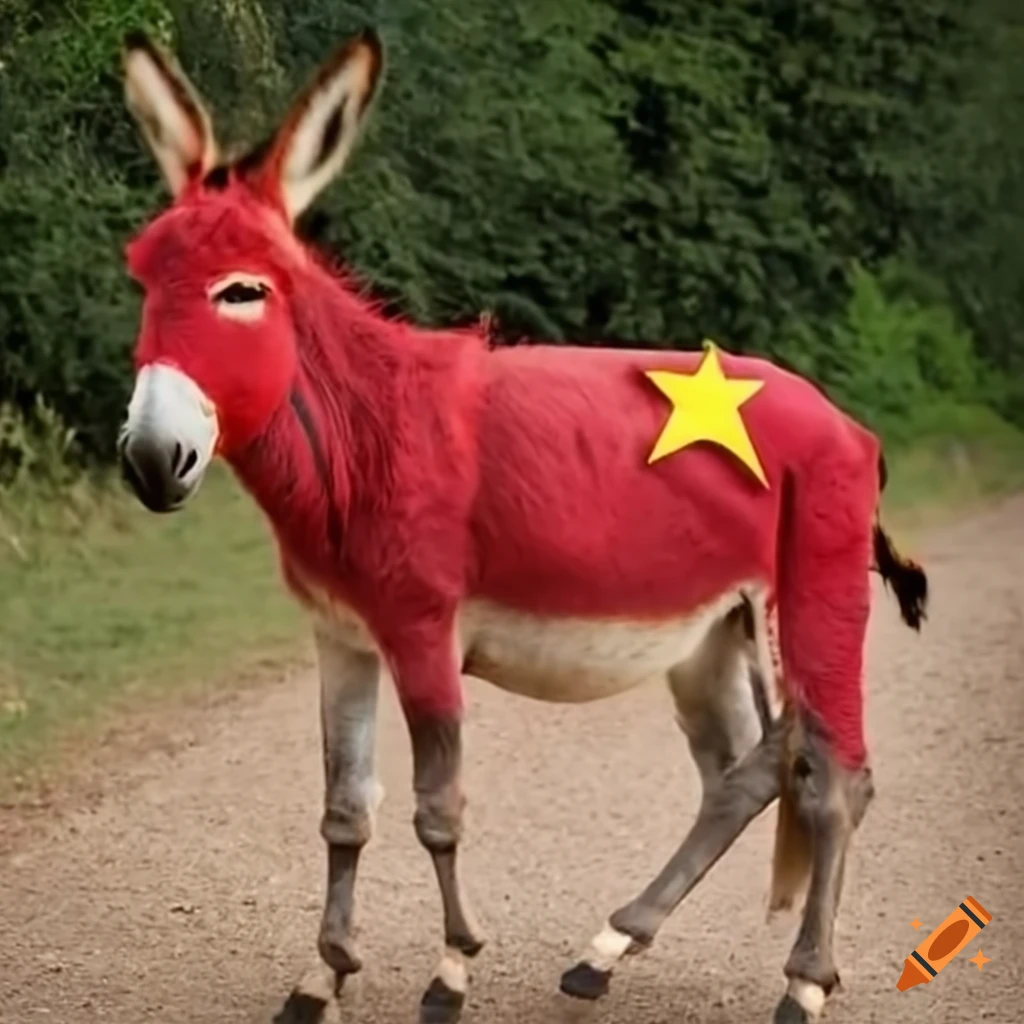 Donkey with chinese flag symbol on Craiyon