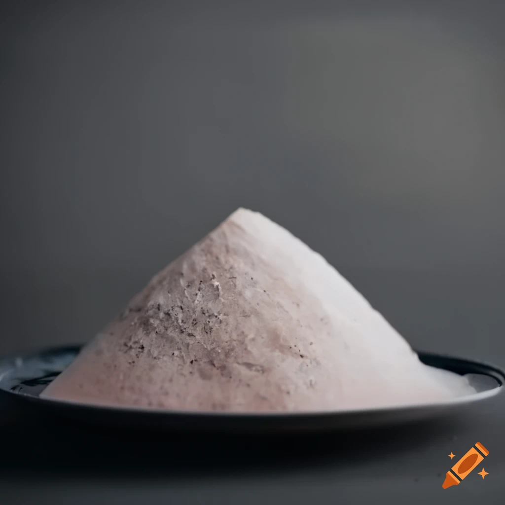 white salt mound on a plate