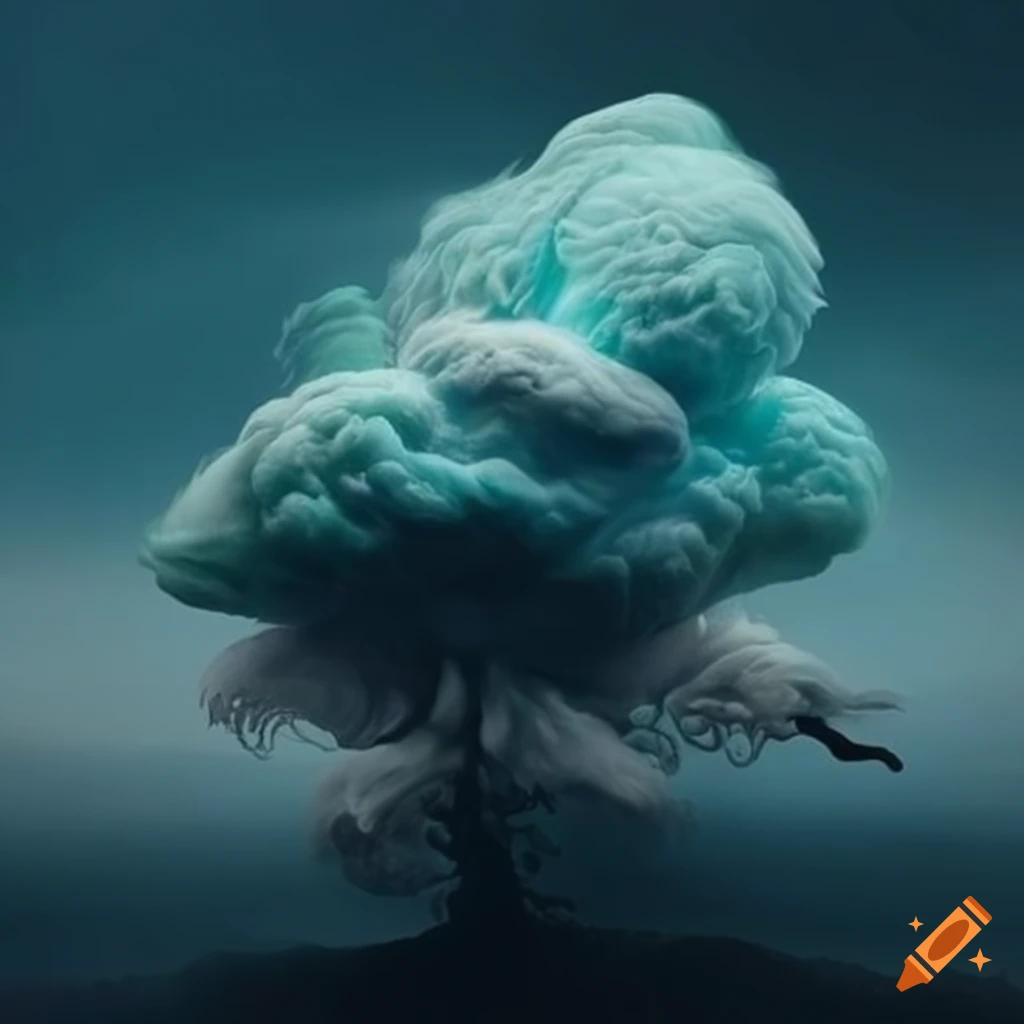 fluffy clouds forming fantastical creatures