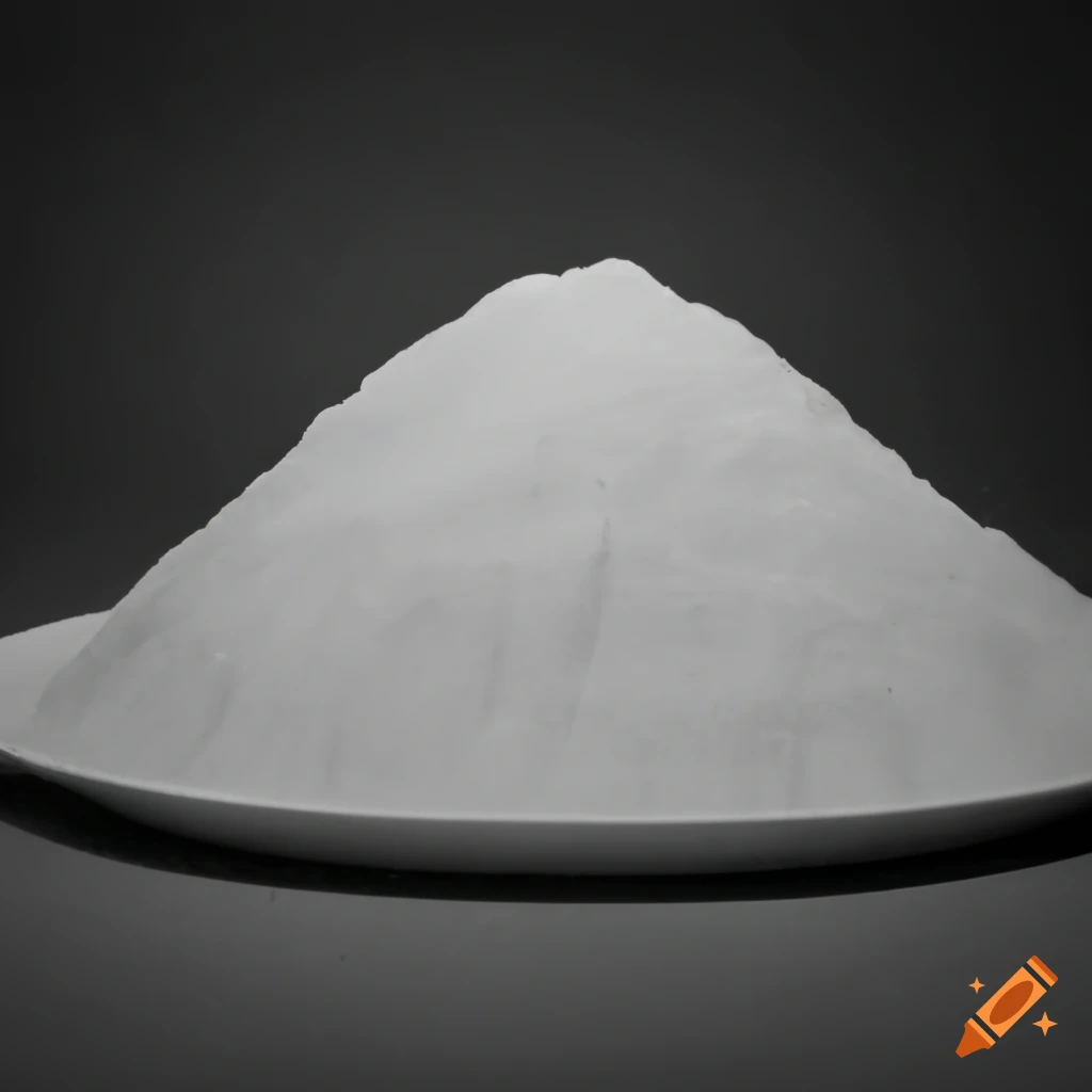 white salt mound on a plate