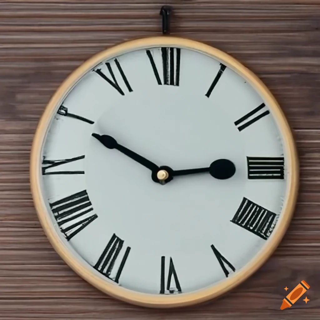 Clock with hour hand pointing to the right on Craiyon