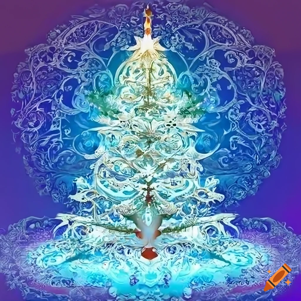 Detailed highdefinition christmas tree in art nouveau style on Craiyon