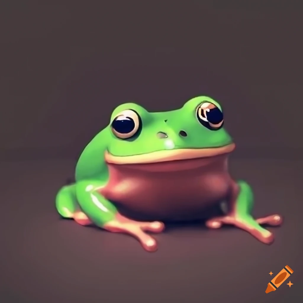 Cute frog with an adorable expression