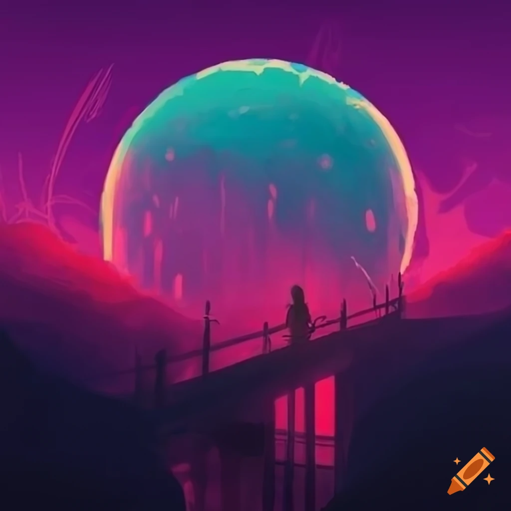 lo-fi landscape artwork with a young rapper