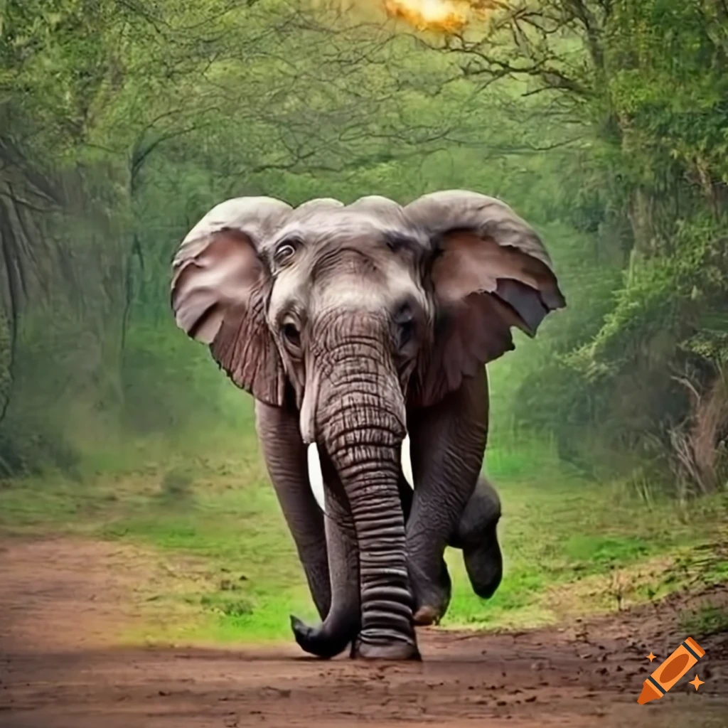 Big elephant back ground in jungle on Craiyon