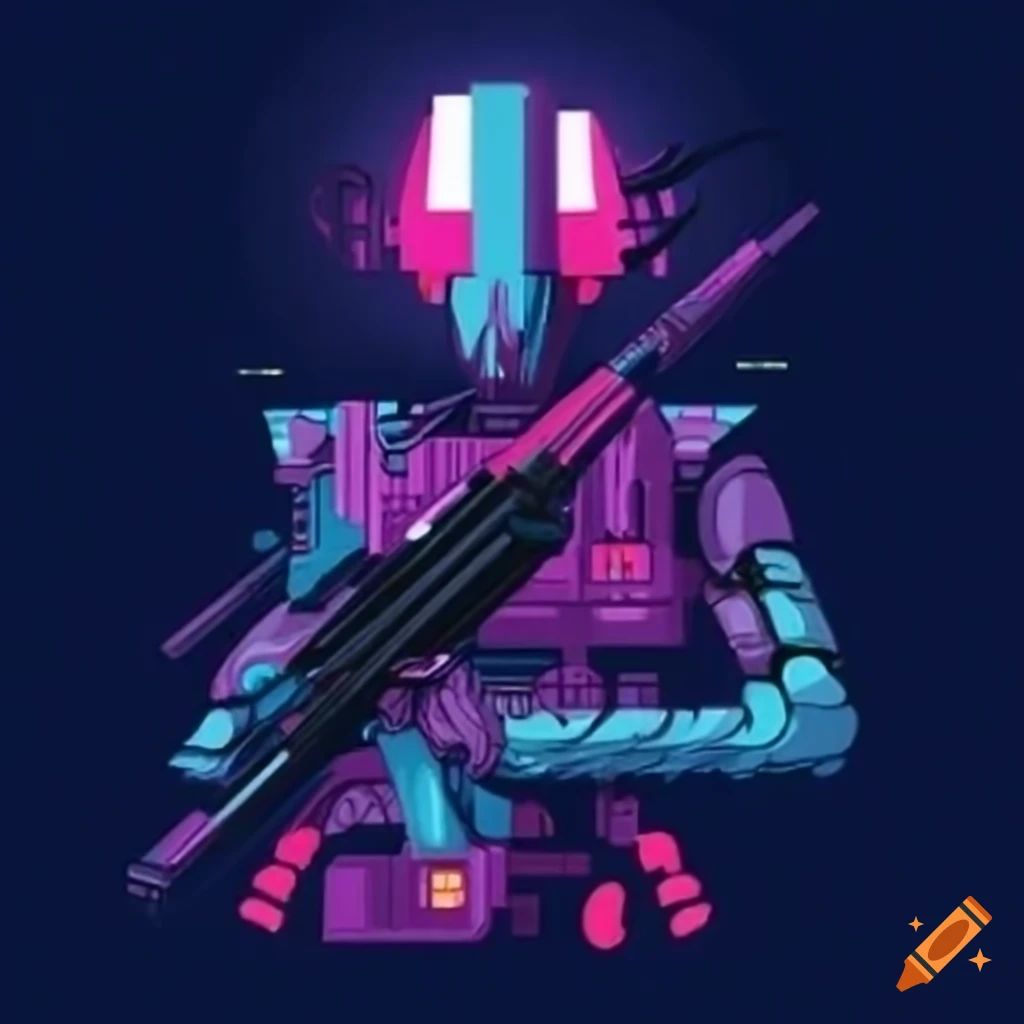 Artwork of a cyber soldier in cyber city oedo 808 on craiyon