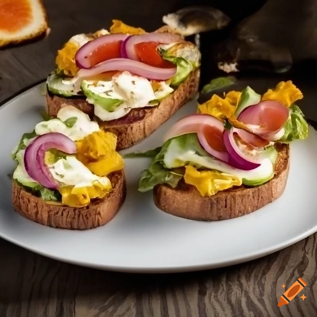 Delicious openfaced sandwiches