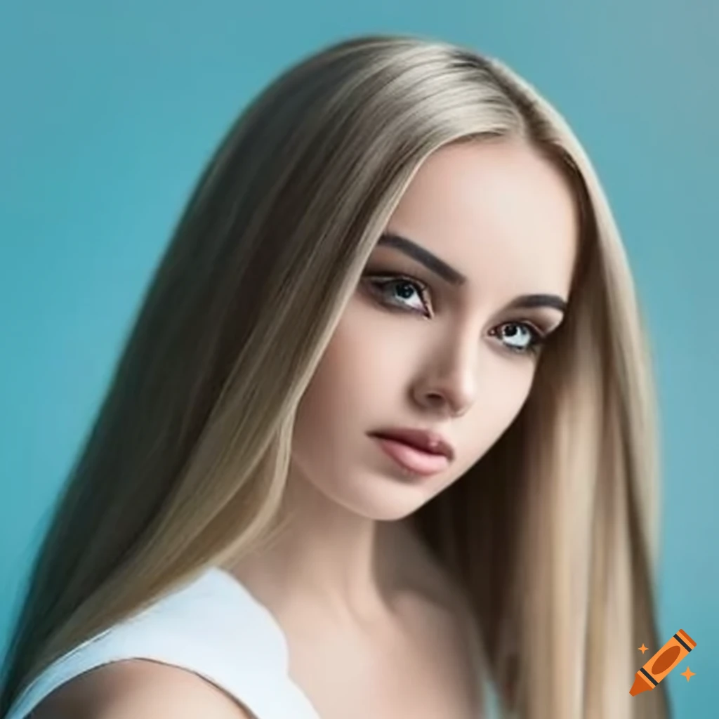 Portrait of a beautiful college woman with blond hair on Craiyon