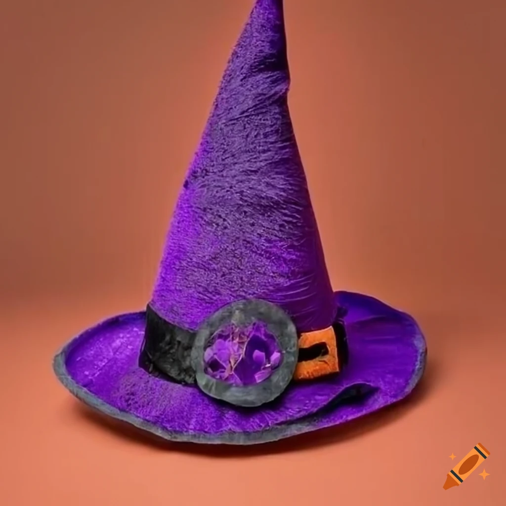 Purple Witches Hat On Orange Background On Craiyon