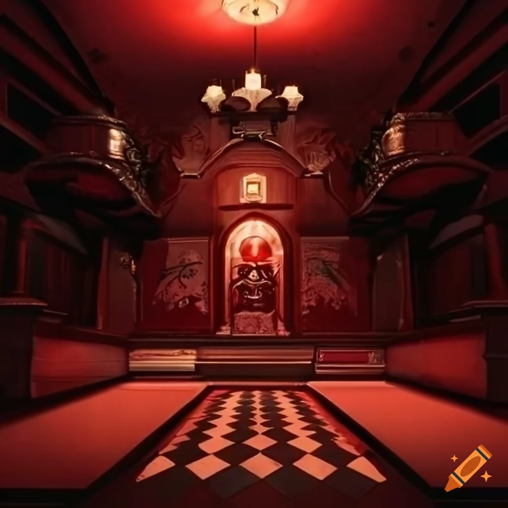 Crimson argyle room on Craiyon