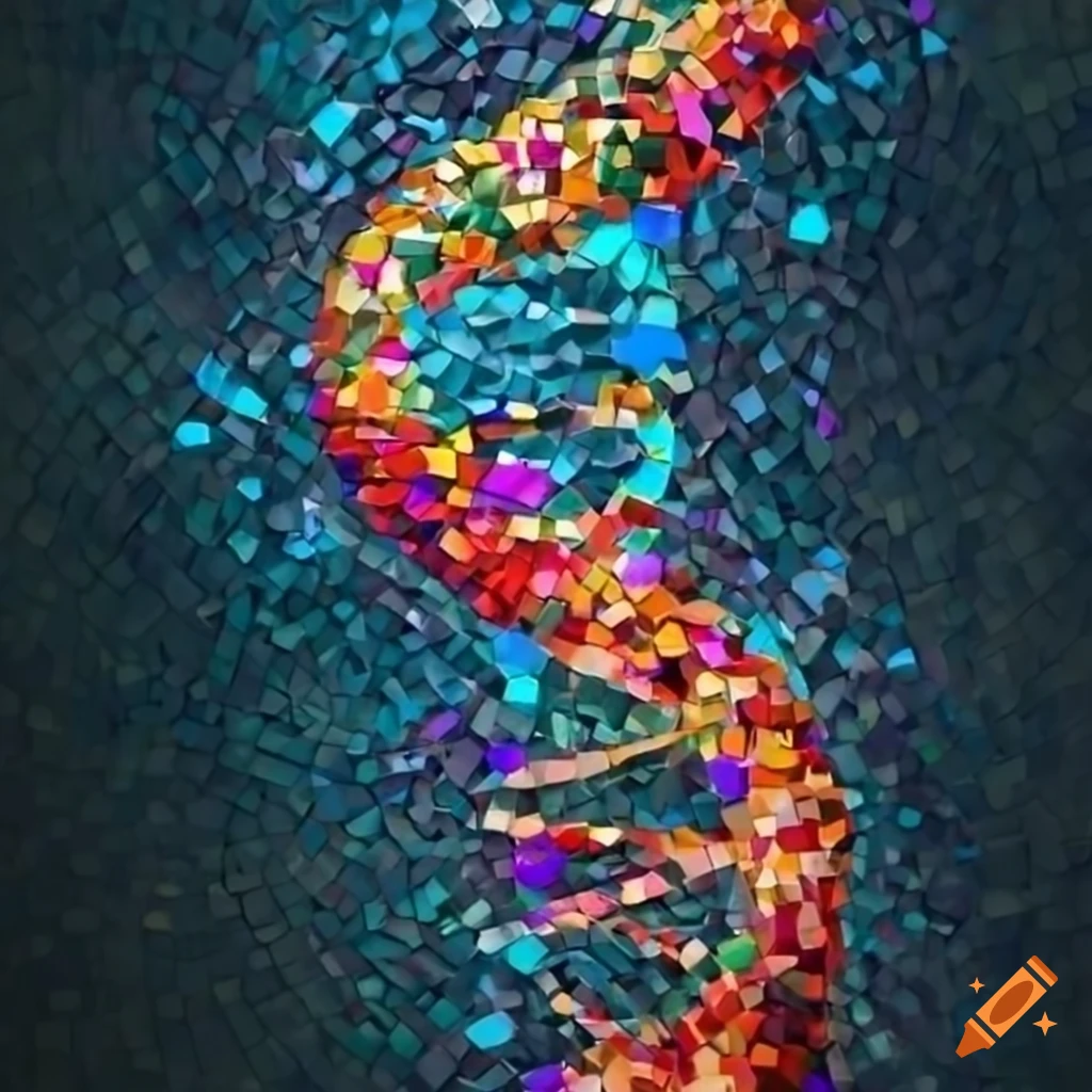 vibrant mosaic art of DNA