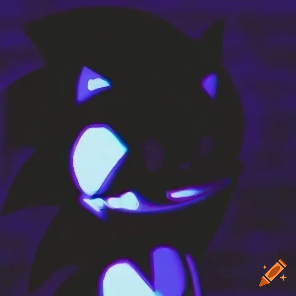 Image of black sonic exe as a lighting god in the dark clouds