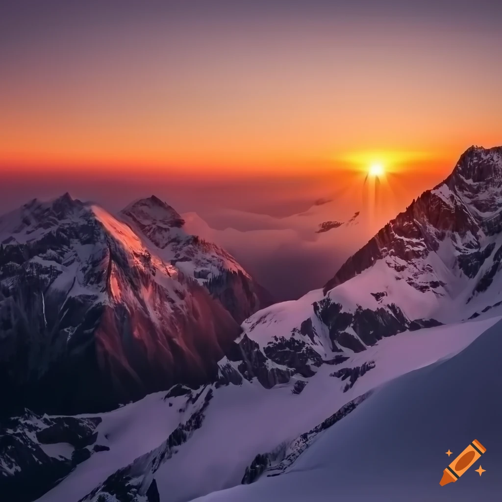 sunset in the Alps