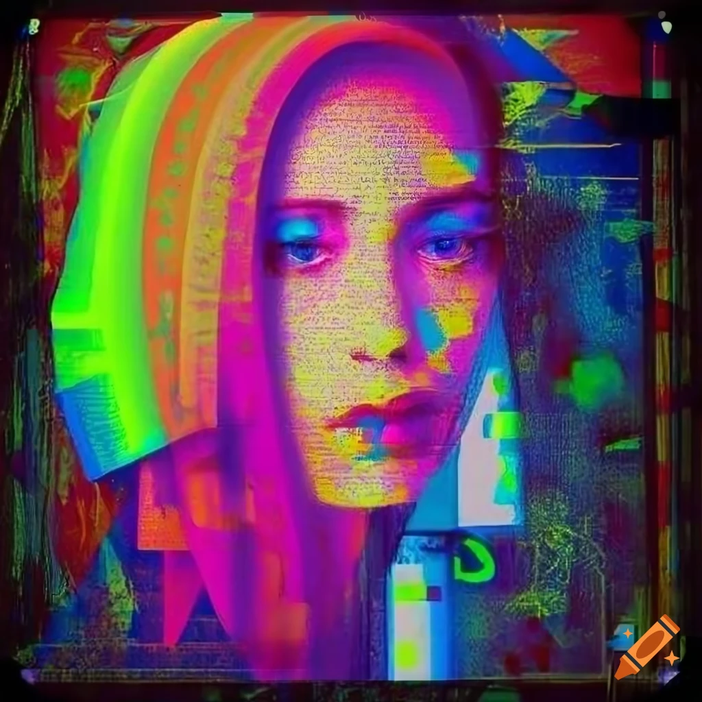 surreal portrait with spraypaint and grunge aesthetic