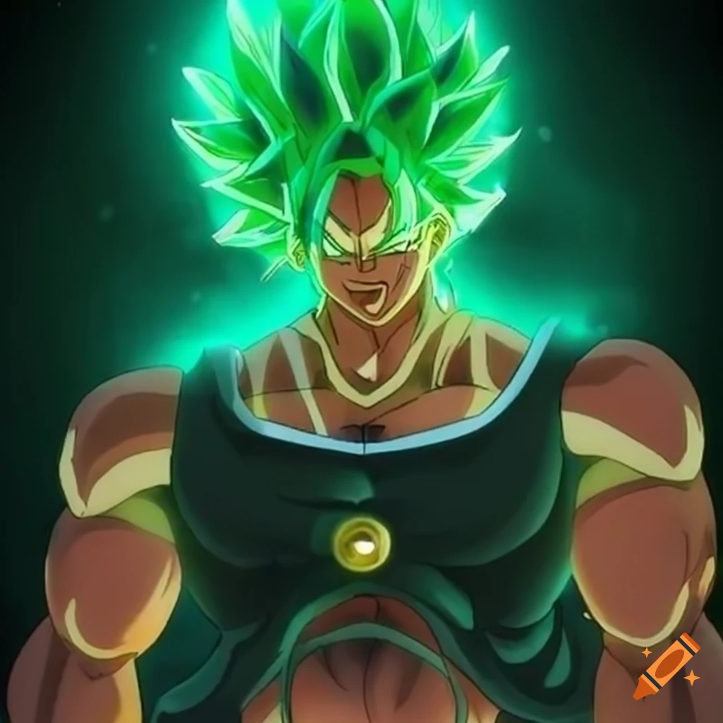 Glow-in-the-dark broly character on Craiyon