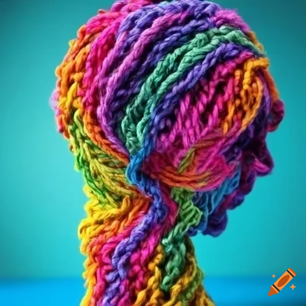 yarn sculpture inspired by psychedelic experiences