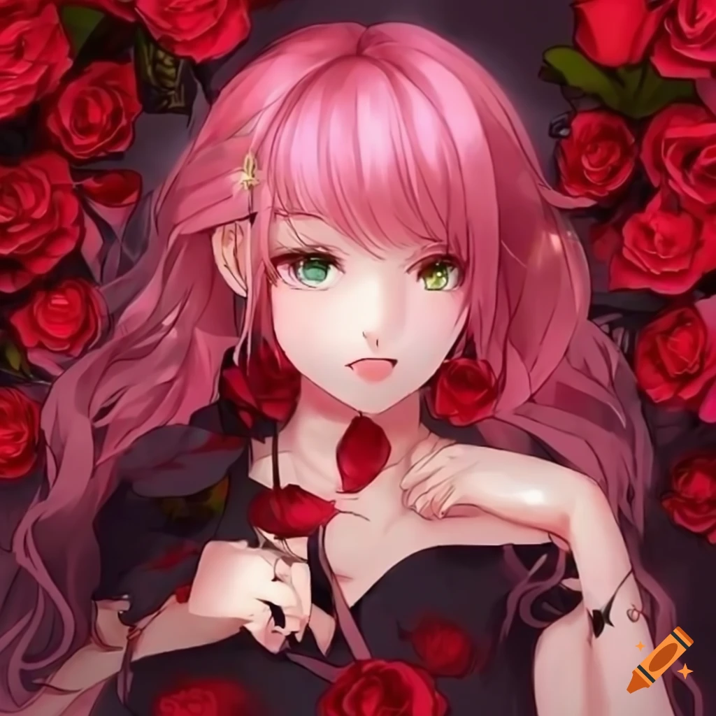 HD wallpaper: anime, anime girls, rose | Wallpaper Flare